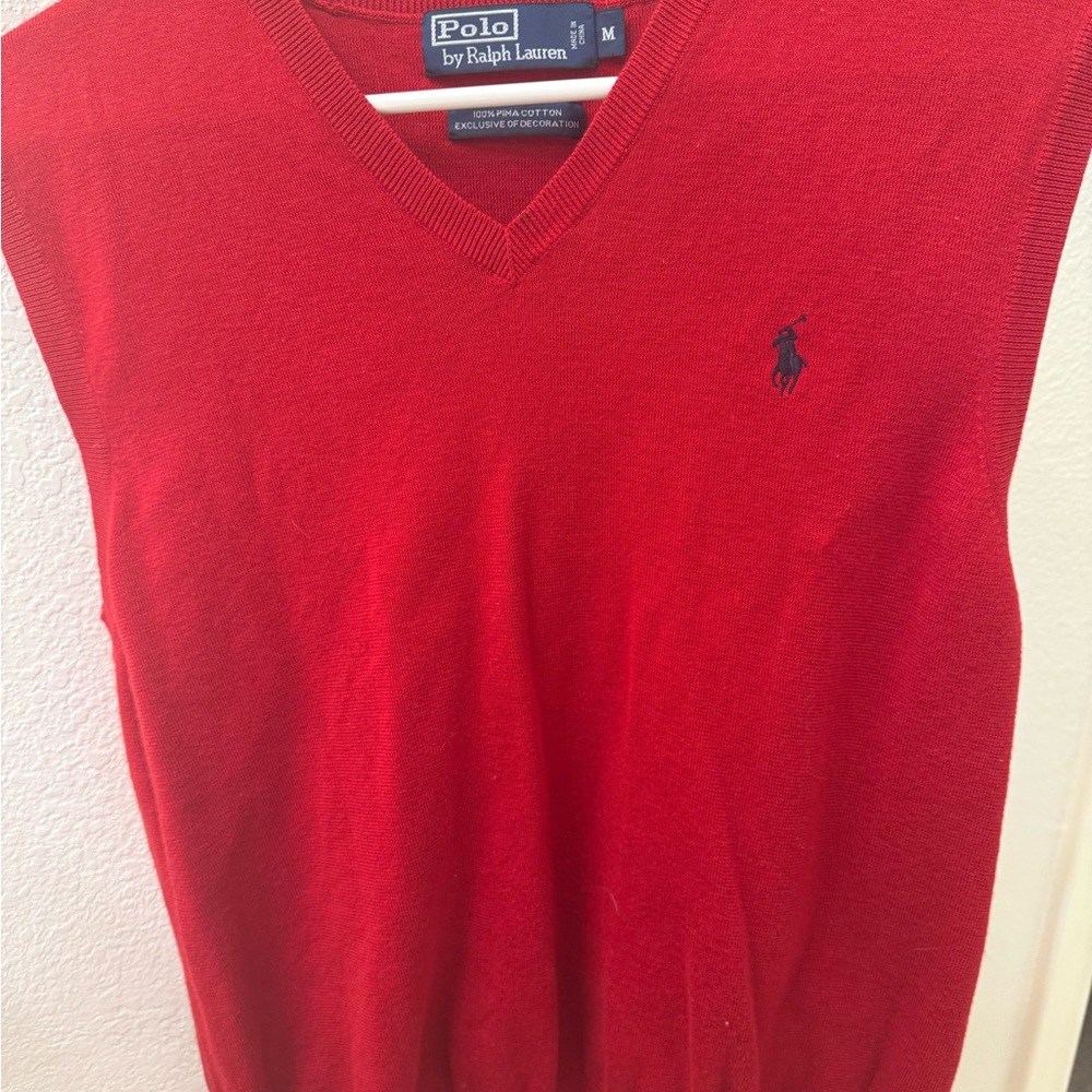 Ralph Lauren Men's V-Neck Red Sweater